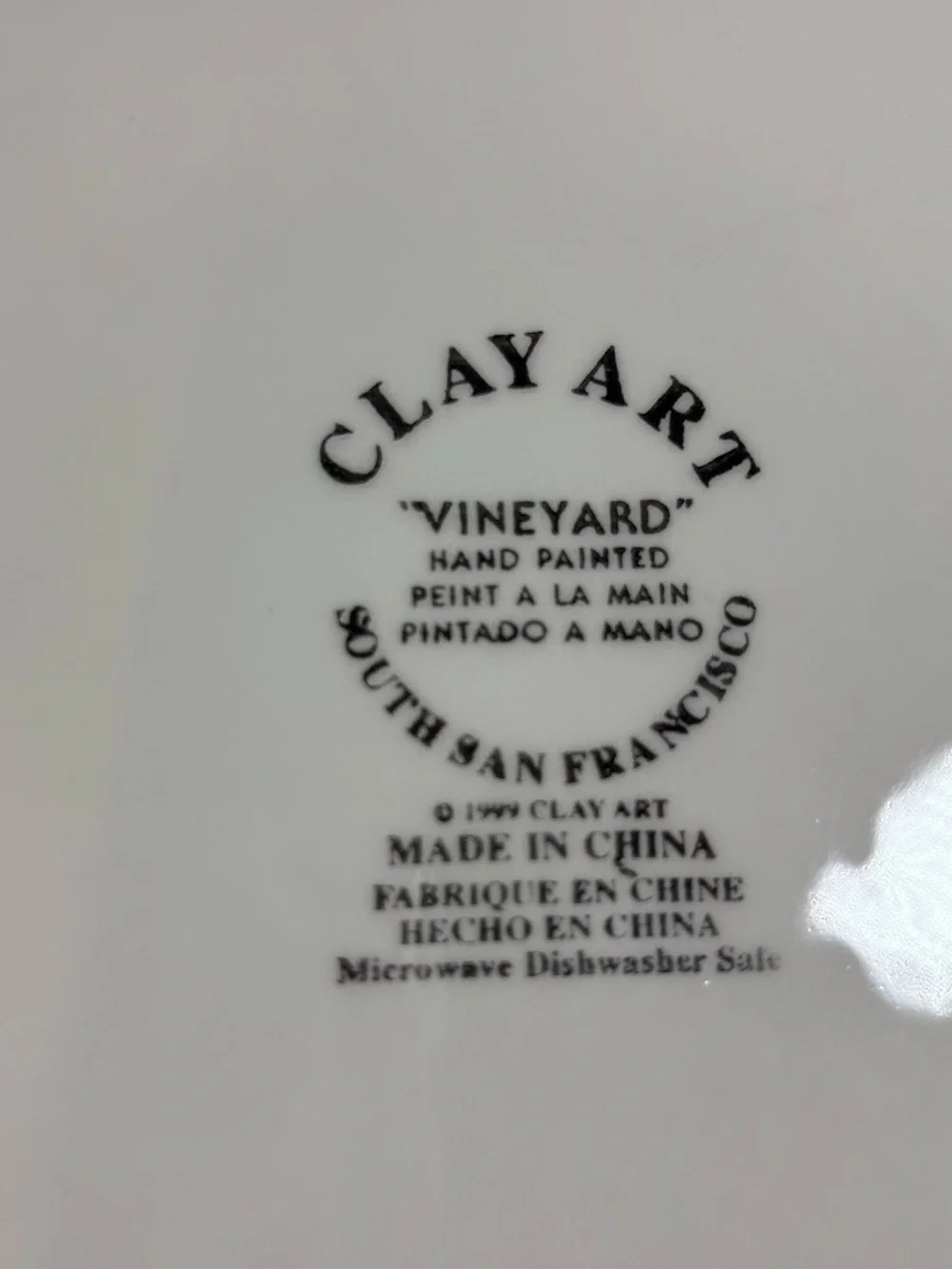 Hand-Painted Grape Ceramic Serving Platter - Red & Green